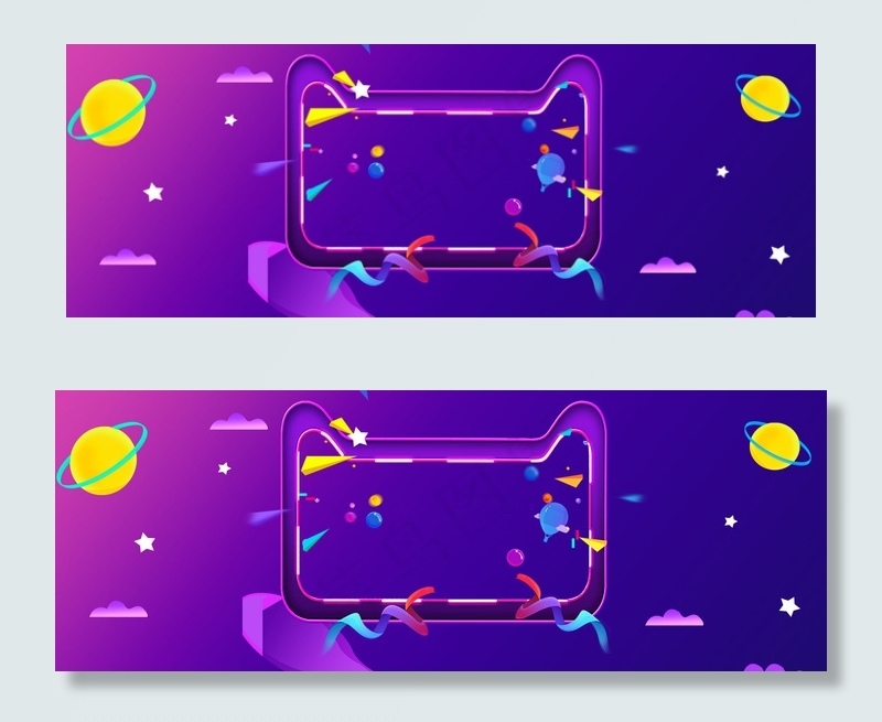 618天猫紫色线框背景