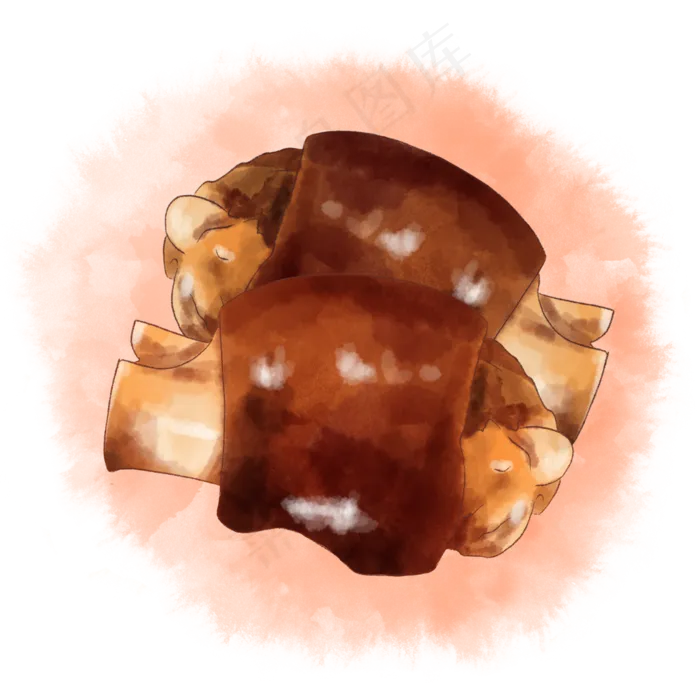 水彩美食蹄膀下载(2000X2000(DPI:300))psd模版下载