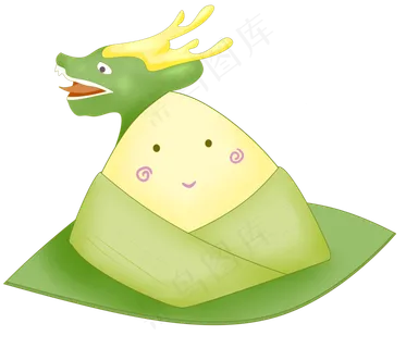 卡通端午划龙舟粽子