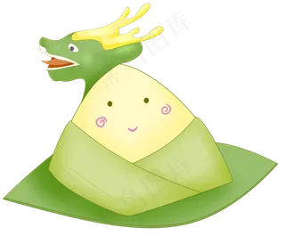 卡通端午划龙舟粽子