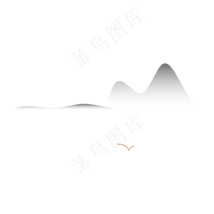 黑色水墨山水云雾免抠图(2000X2000(DPI:300))psd模版下载