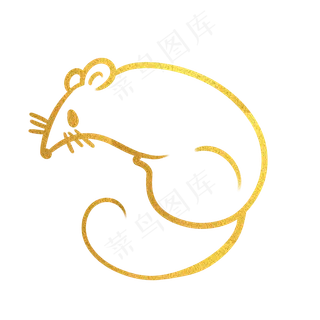 烫金中国风鼠年,免抠元素