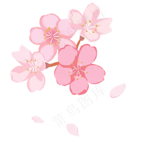 树枝上的樱花花朵卡通素材下载,免抠元素 树枝上的樱花花朵卡通素材下载,免抠元素