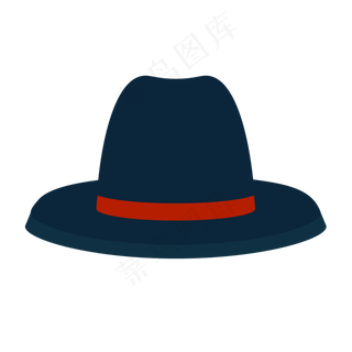 父亲节黑色礼帽元素