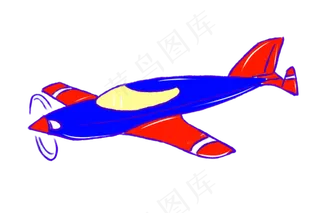 手绘儿童节玩具飞机