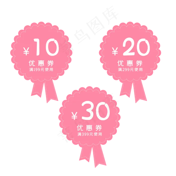 甜美风粉色电商优惠券