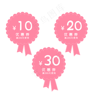 甜美风粉色电商优惠券