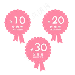 甜美风粉色电商优惠券