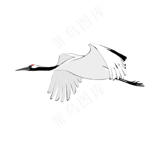 中国风丹顶鹤水墨画,免抠元素