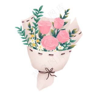 清新唯美浪漫七夕情人节玫瑰花束