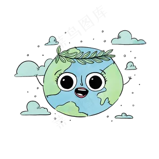 卡通保护地球矢量图片