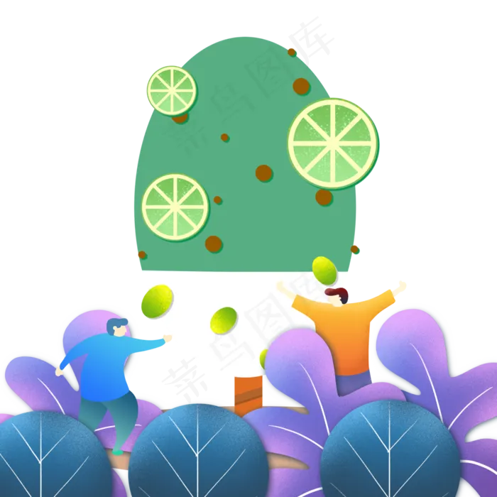 剪纸风小暑吃雪糕(3000X3000(DPI:300))psd模版下载