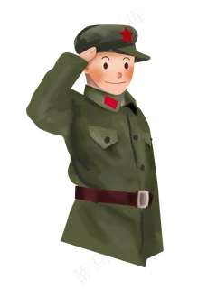 红色教育手绘儿童兵
