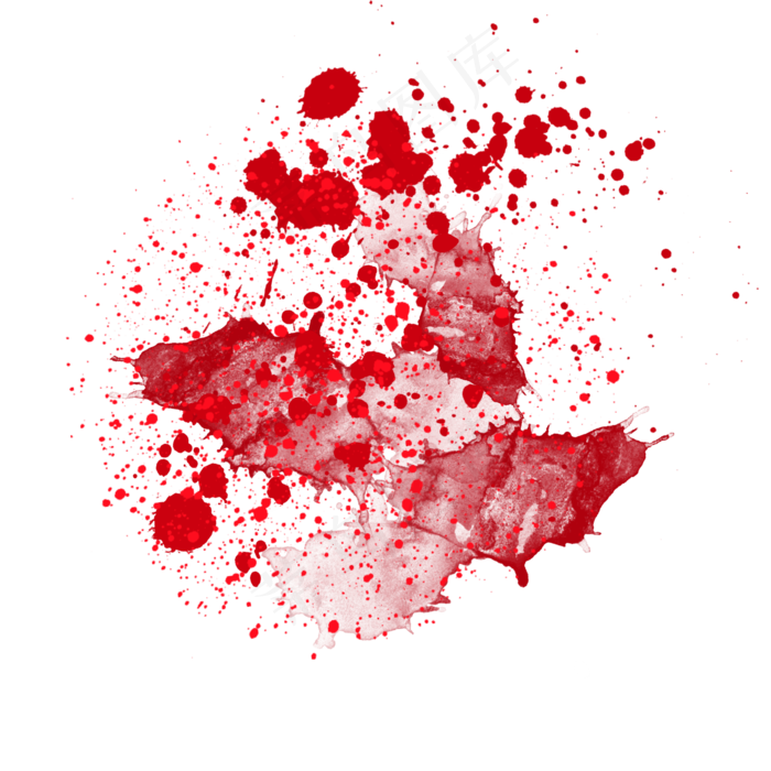 红色血迹抽象效果元素,免抠元素(2000*2000px 300 dpi )psd模版下载