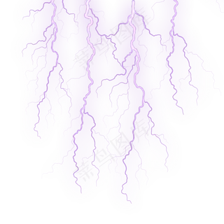 紫色竖型闪电设计效果,免抠元素
