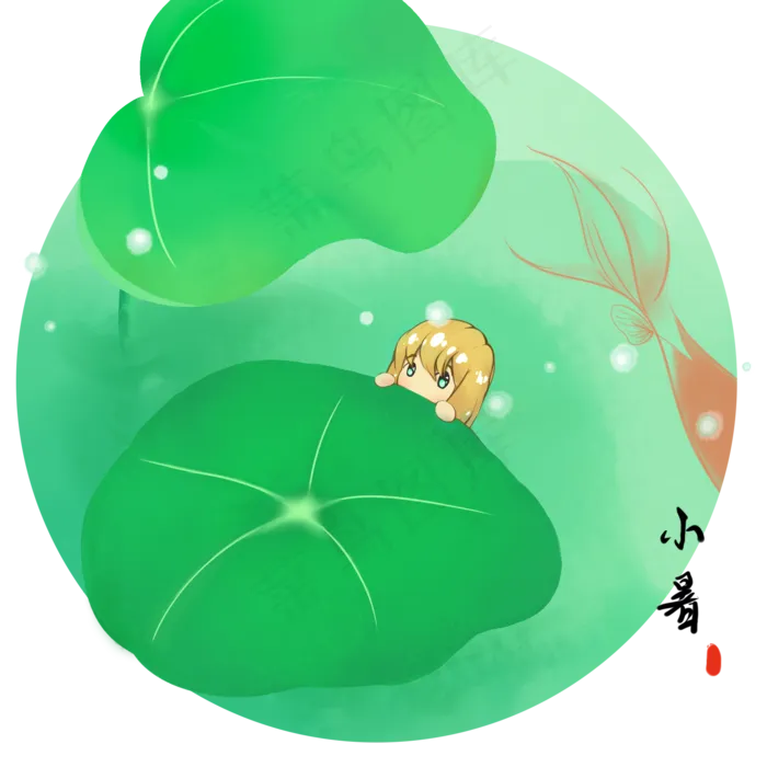 节气小暑夏季精灵(2000X2000(DPI:299))psd模版下载