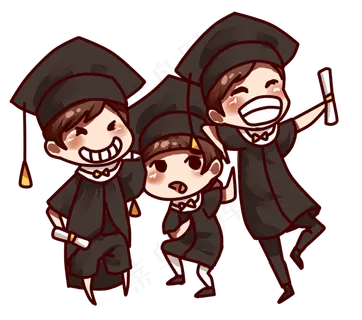 毕业季大学男生毕业合照