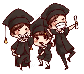 毕业季大学男生毕业合照