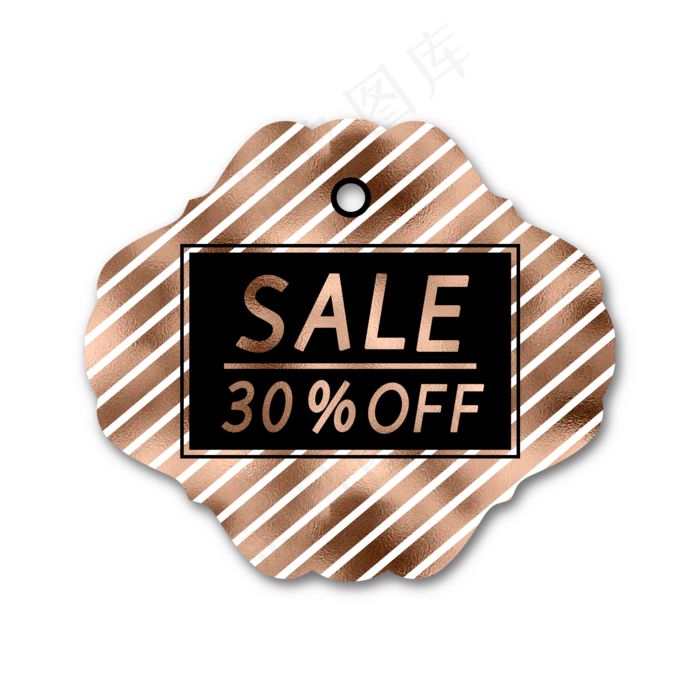 金色条纹电商促销吊牌