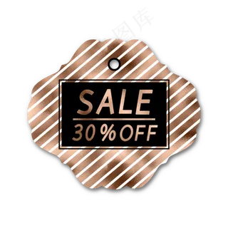 金色条纹电商促销吊牌