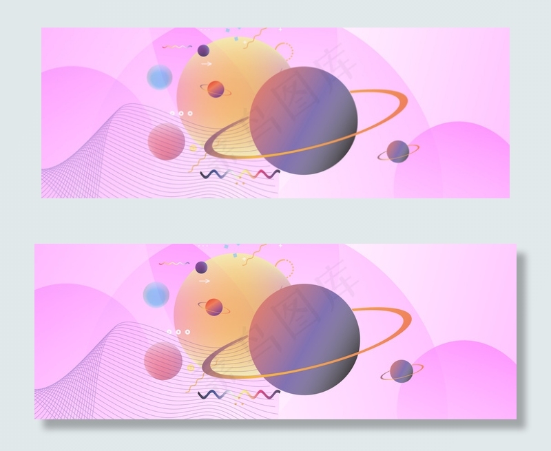 科技梦幻紫色星球背景banner