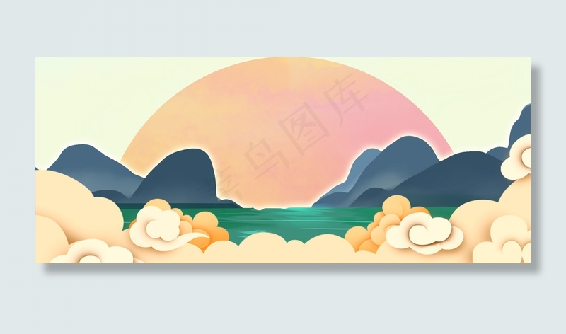 中国风卡通手绘banner