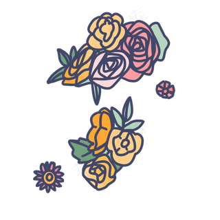 彩色花束边框装修