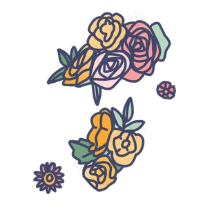 彩色花束边框装修