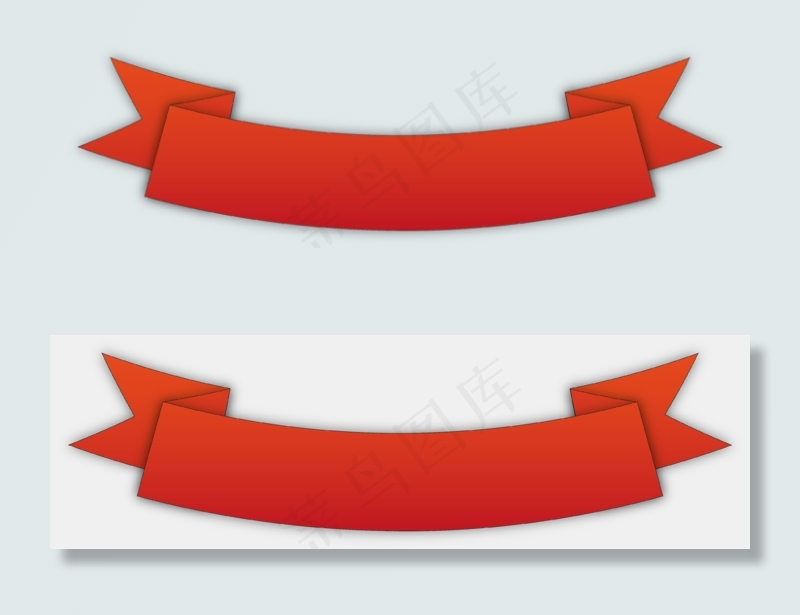 红色丝带横幅,免抠元素