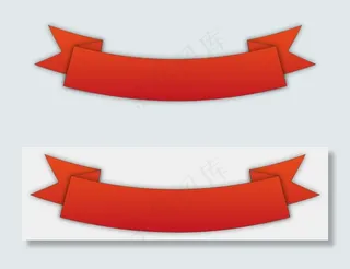 红色丝带横幅,免抠元素