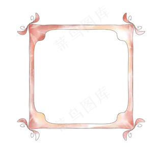 梦幻粉四角唯美边框元素免费下载