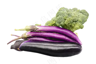 长茄子和西兰花