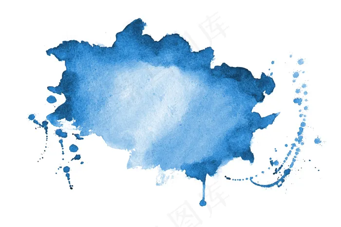 蓝色水彩泼墨纹理染色背景设计