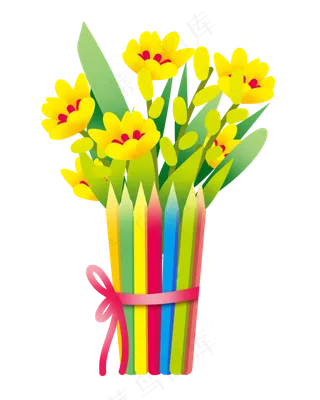 黄色花朵教师节