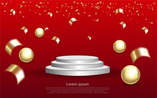 豪华逼真的讲台背景。