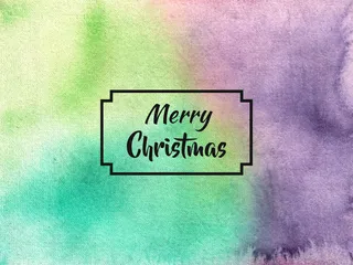 圣诞快乐水彩背景