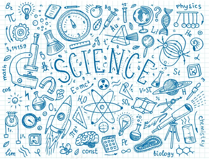 雕刻手绘旧素描和复古风格。白板上的物理、数学、化学、生物学或天文学的科学公式和计算。教育和科学。eps,ai矢量模版下载