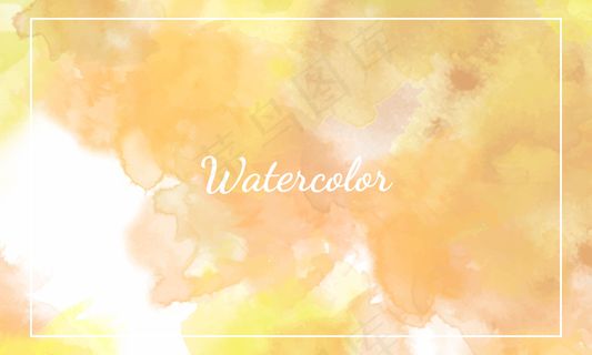 橙色水彩背景模板。