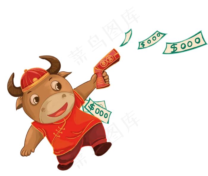 2021牛年暴富中国风(3657X3093(DPI:300))psd模版下载