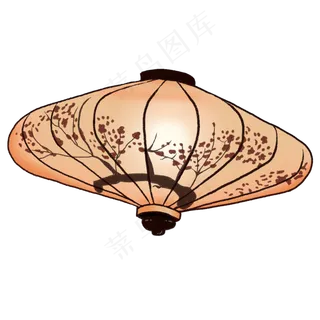 异形印花的手绘灯笼