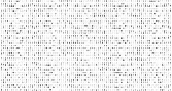二进制矩阵码。计算机数据流、数字安全码和灰色编码信息抽象背景