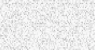 二进制矩阵码。计算机数据流、数字安全码和灰色编码信息抽象背景