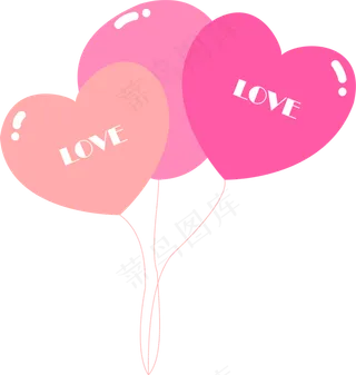 情人节粉色爱心气球七夕节