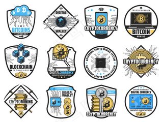 比特币加密货币区块链采矿场