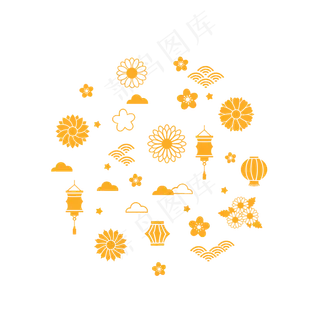 中秋月饼包装底纹元素