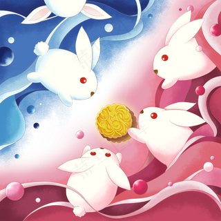 中秋八月十五玉兔月饼佳节