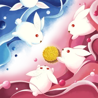 中秋八月十五玉兔月饼佳节