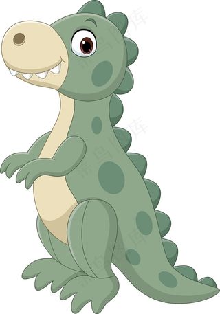 白色背景上的可爱恐龙娃娃