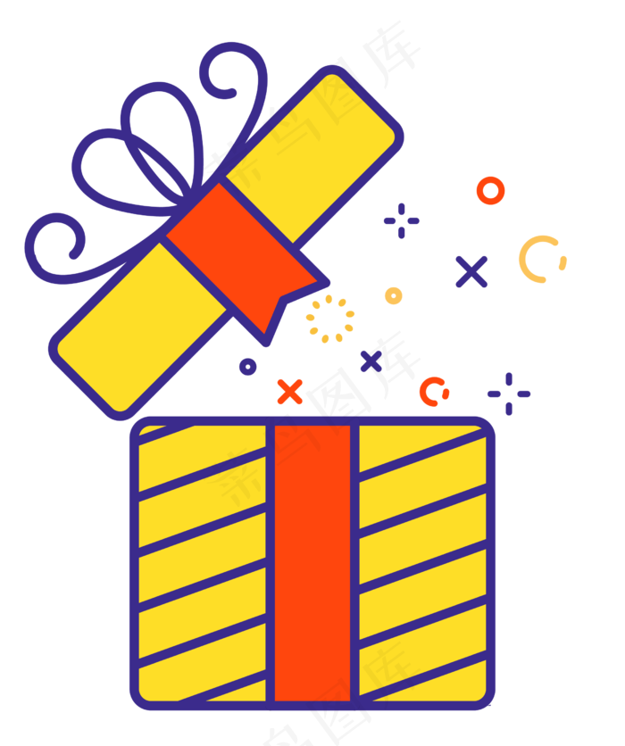 扁平化彩色礼盒图标