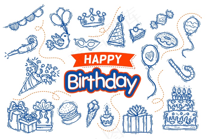 手绘生日背景